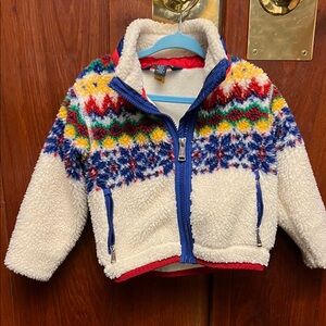 Ultra rare Polo Fair Isle sherpa RLPC Fleece zip
